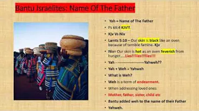 Bantu Israelites, The Name of THE FATHER