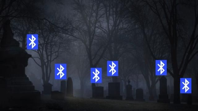 Bluetooth signals from beyond the grave. Covid19 shot Bluetooth signals in the graveyard!