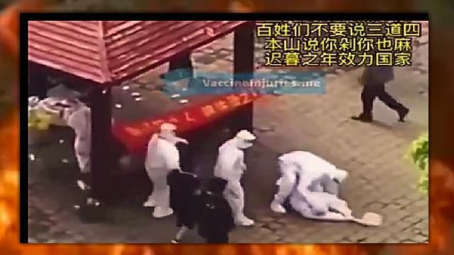 Chinese COVID Enforcer absolutely loses her mind smashing her face against a pole