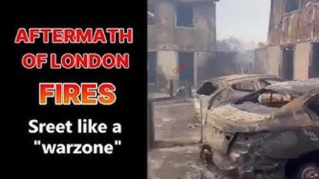 London fires, DEW? The cars are all surrounded by concrete. How does concrete burn?