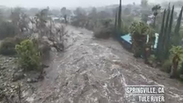 California's Devastating Flash Floods: Springville & Kernville Emergencies 4k drone video