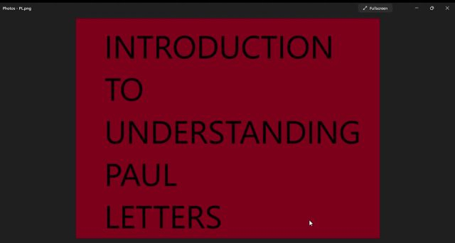 INTRODUCTION TO UNDERSTANDING PAUL LETTERS