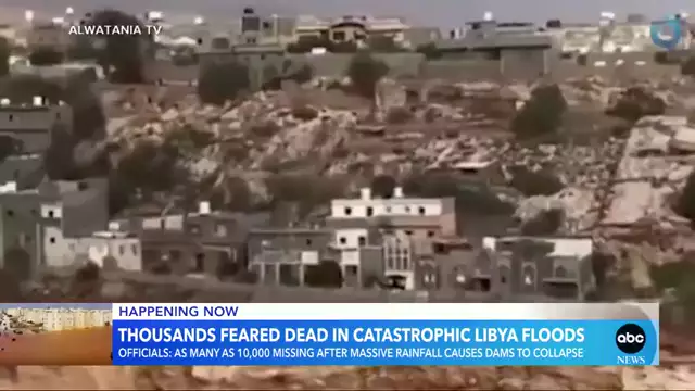 An estimated 3,000 people have been killed so far and at least 10,000 people missing after a powerful storm caused catastrophic flooding in Libya.