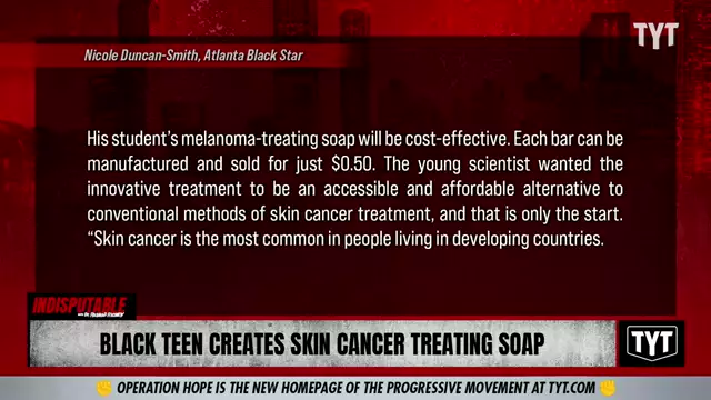 Black Teen Who Created Soap To Treat Skin Cancer Named 'America’s Top Young Scientist'